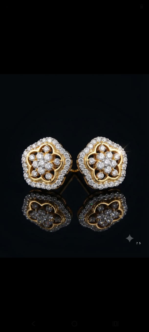 Floral Halo Crystal Stud Earrings