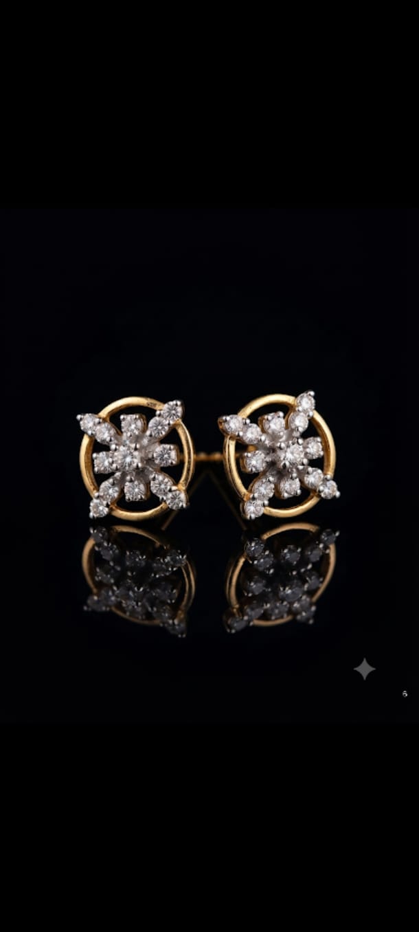 Crystal Snowflake Stud Earrings