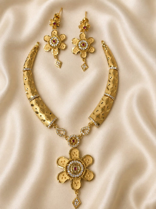 Heart Chain Lattice Necklace Set