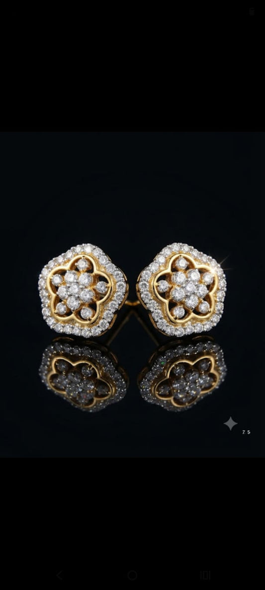 Floral Halo Crystal Stud Earrings